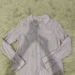 American Eagle Outfitters Lavender Button Down Shirt
